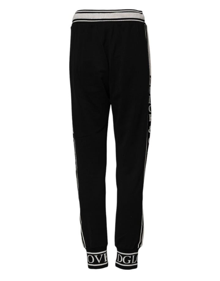Dolce &amp; Gabbana Sample Sale Dolce &amp; Gabbana Black Cotton Jogger Logo Waist Pants - | Designer outlet