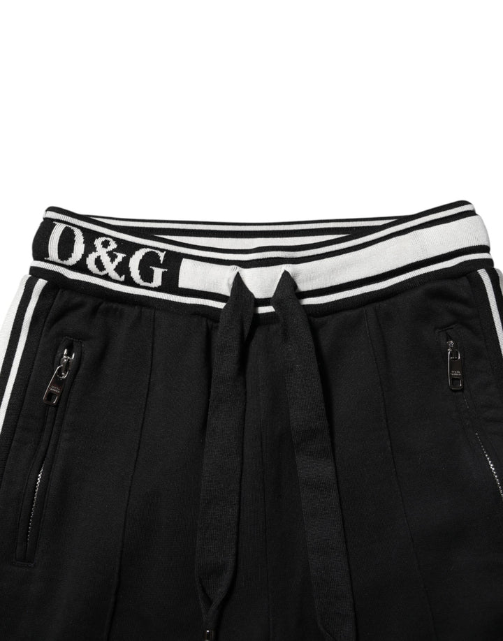 Dolce &amp; Gabbana Sample Sale Dolce &amp; Gabbana Black Cotton Jogger Logo Waist Pants - | Designer outlet