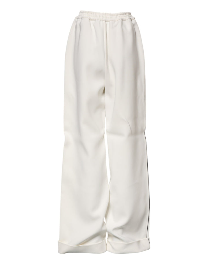 Dolce &amp; Gabbana Sample Sale Dolce &amp; Gabbana White Viscose Wide Leg Pull On Pants - | Designer outlet