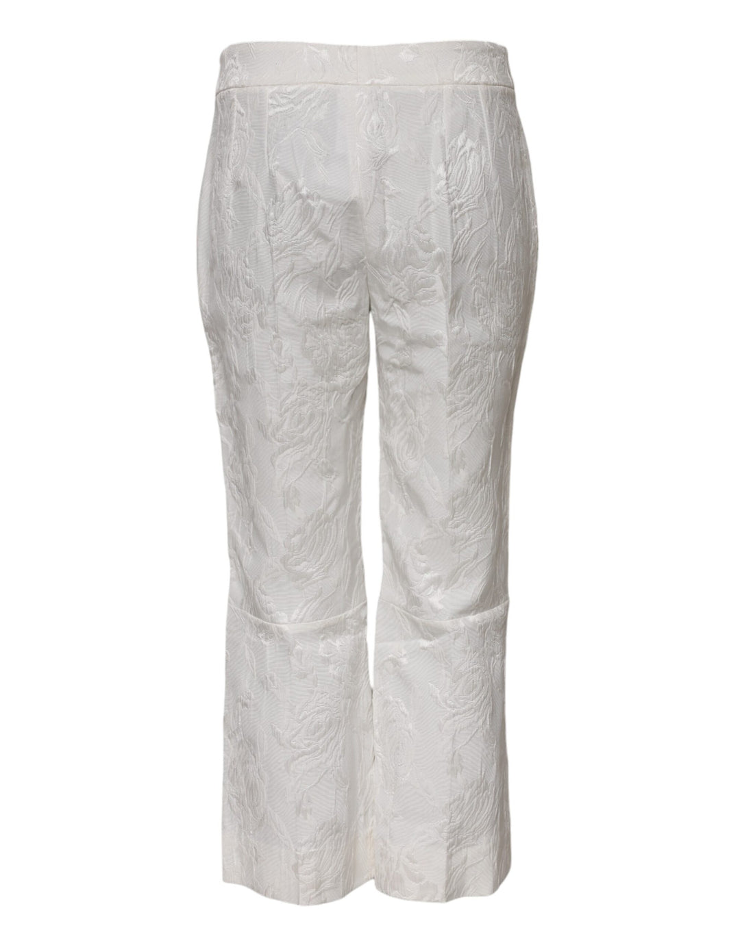 Dolce &amp; Gabbana Sample Sale Dolce &amp; Gabbana White Cotton Floral Jacquard Pants - | Designer outlet