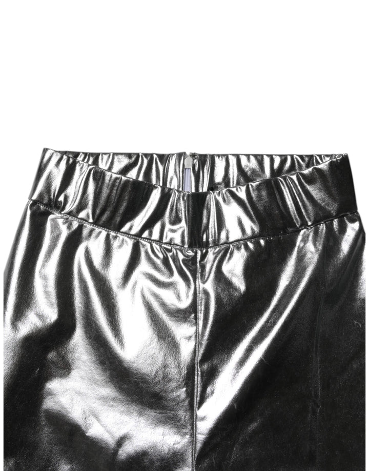 Dolce &amp; Gabbana Sample Sale Dolce &amp; Gabbana Metallic Silver Polyester Slim Fit Leggings Pants - | Designer outlet