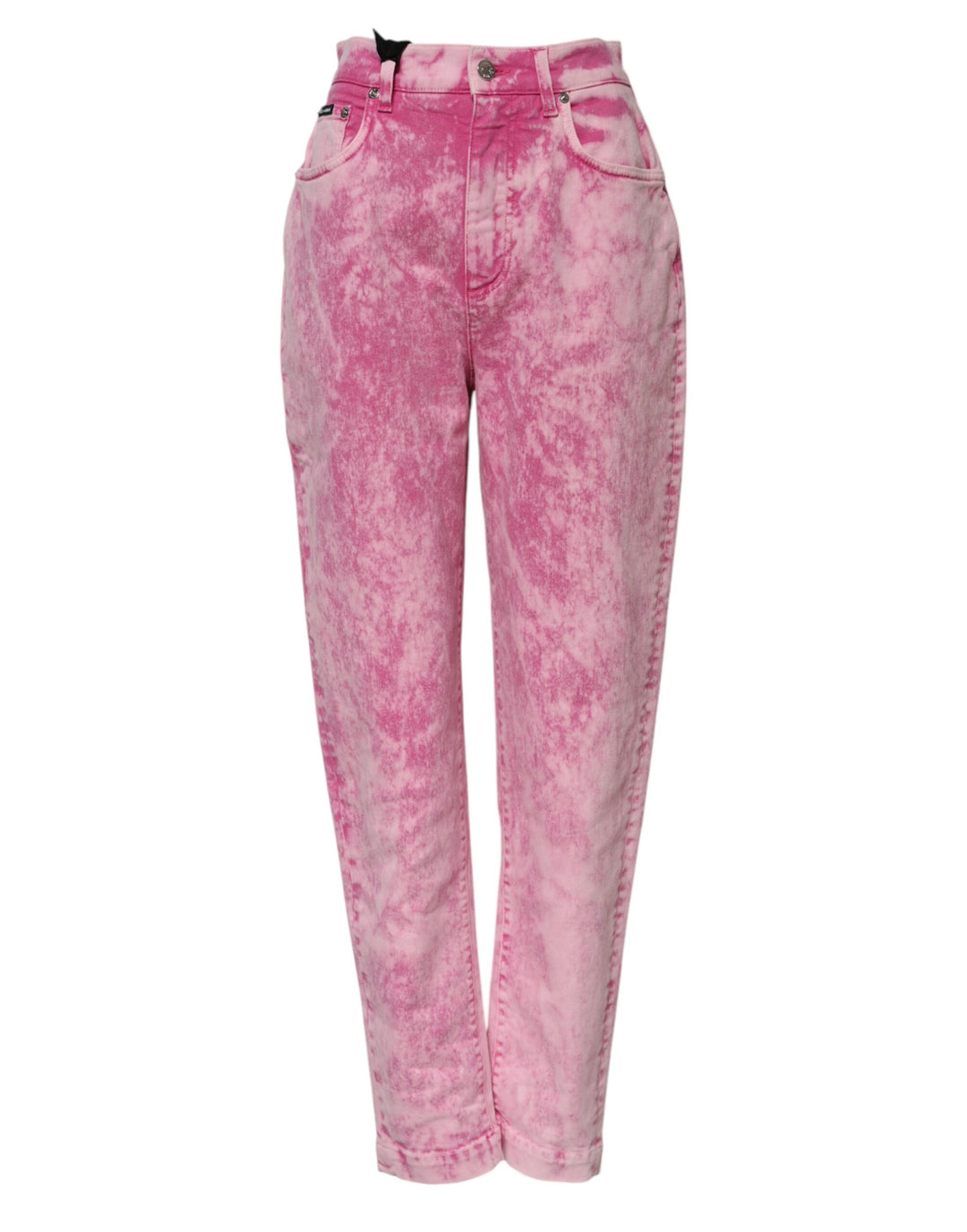 Dolce &amp; Gabbana Sample Sale Dolce &amp; Gabbana Pink Tie Dye High Waist Tapered Denim Jeans - | Designer outlet