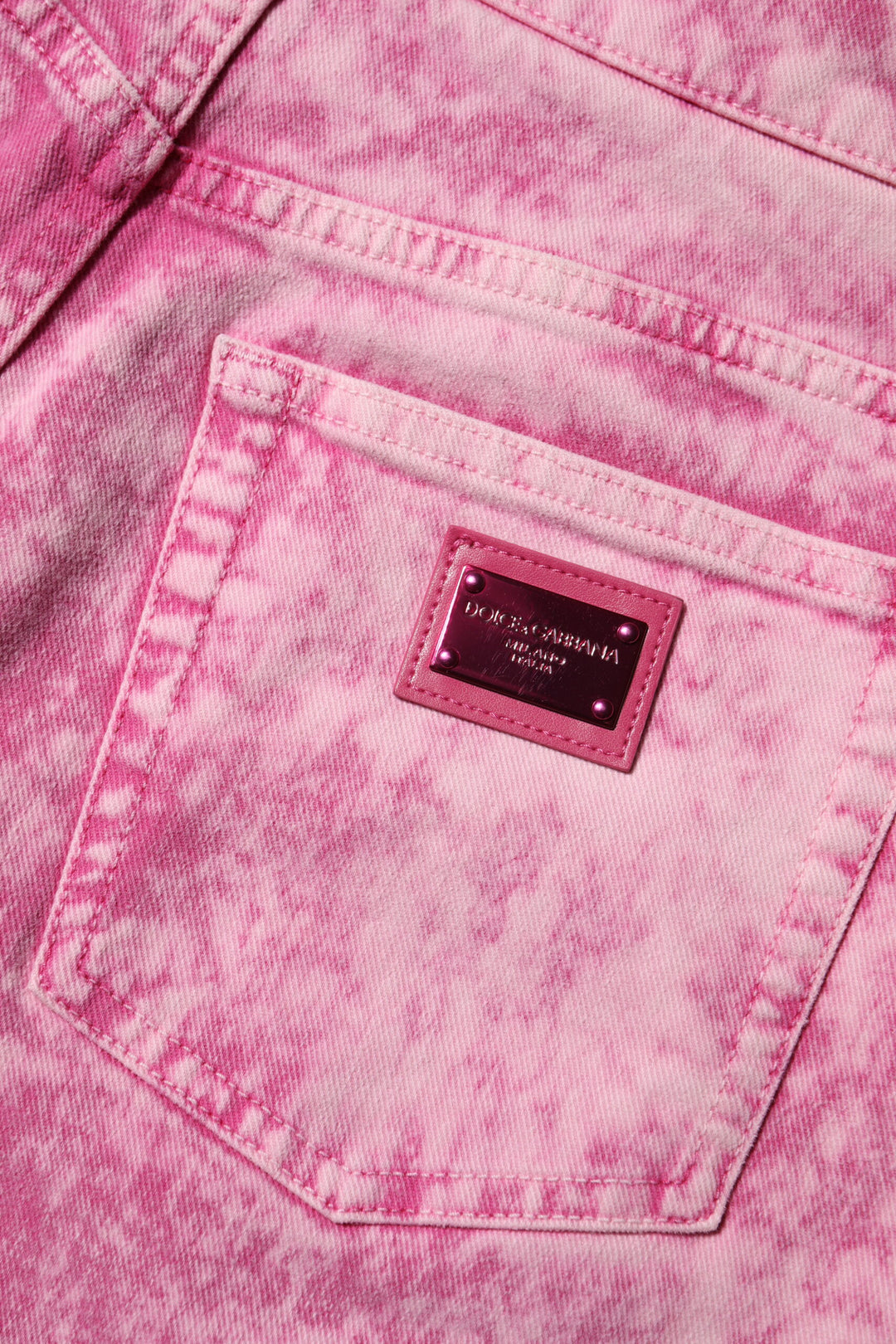 Dolce &amp; Gabbana Sample Sale Dolce &amp; Gabbana Pink Tie Dye High Waist Tapered Denim Jeans - | Designer outlet