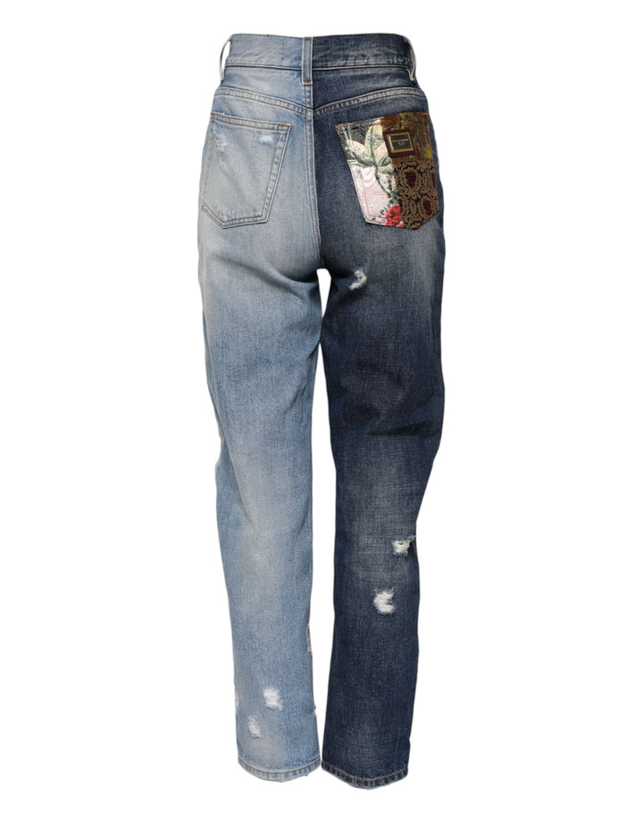 Dolce &amp; Gabbana Sample Sale Dolce &amp; Gabbana Multicolor Patchwork Tapered Denim Jeans - | Designer outlet