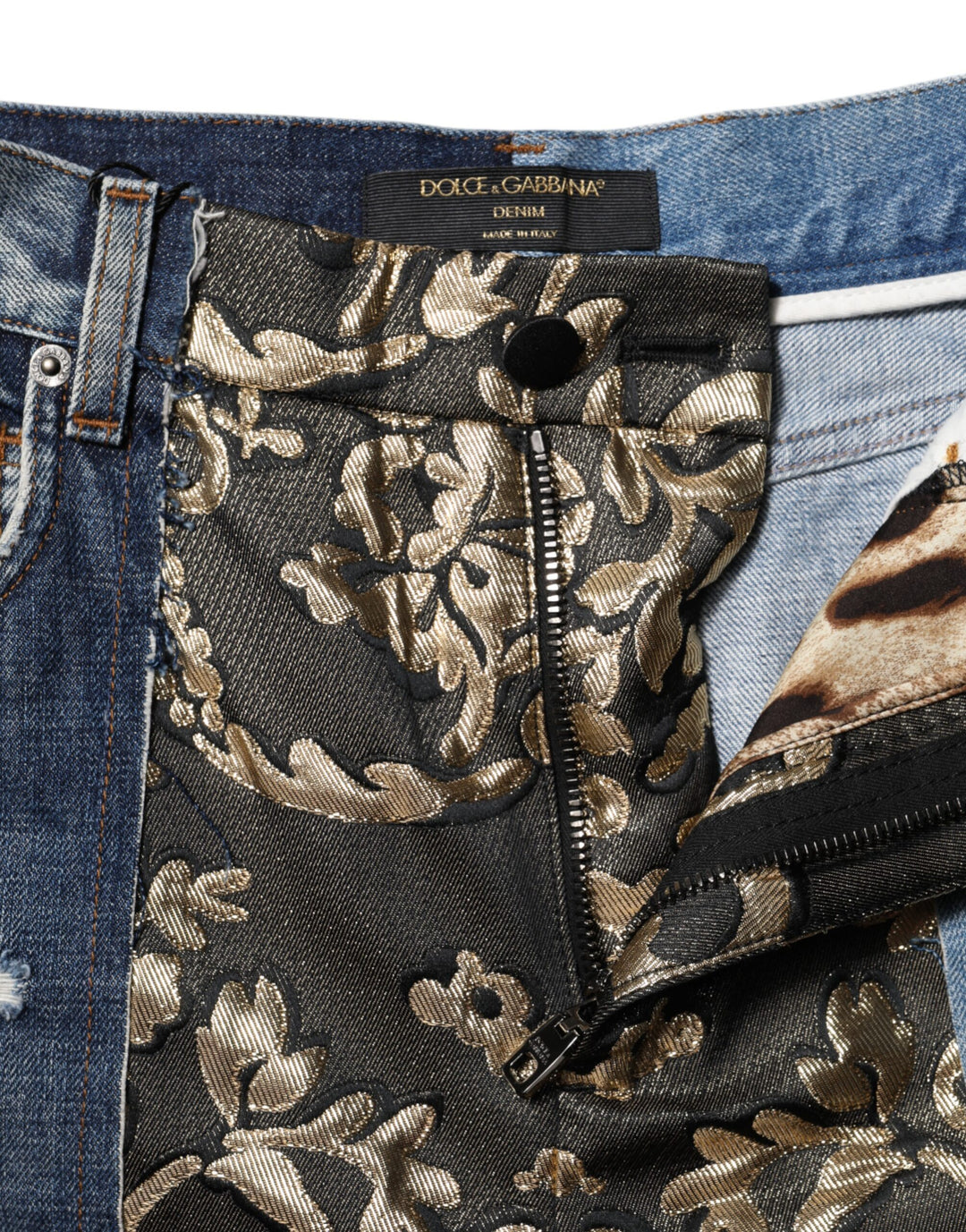 Dolce &amp; Gabbana Sample Sale Dolce &amp; Gabbana Multicolor Patchwork Tapered Denim Jeans - | Designer outlet
