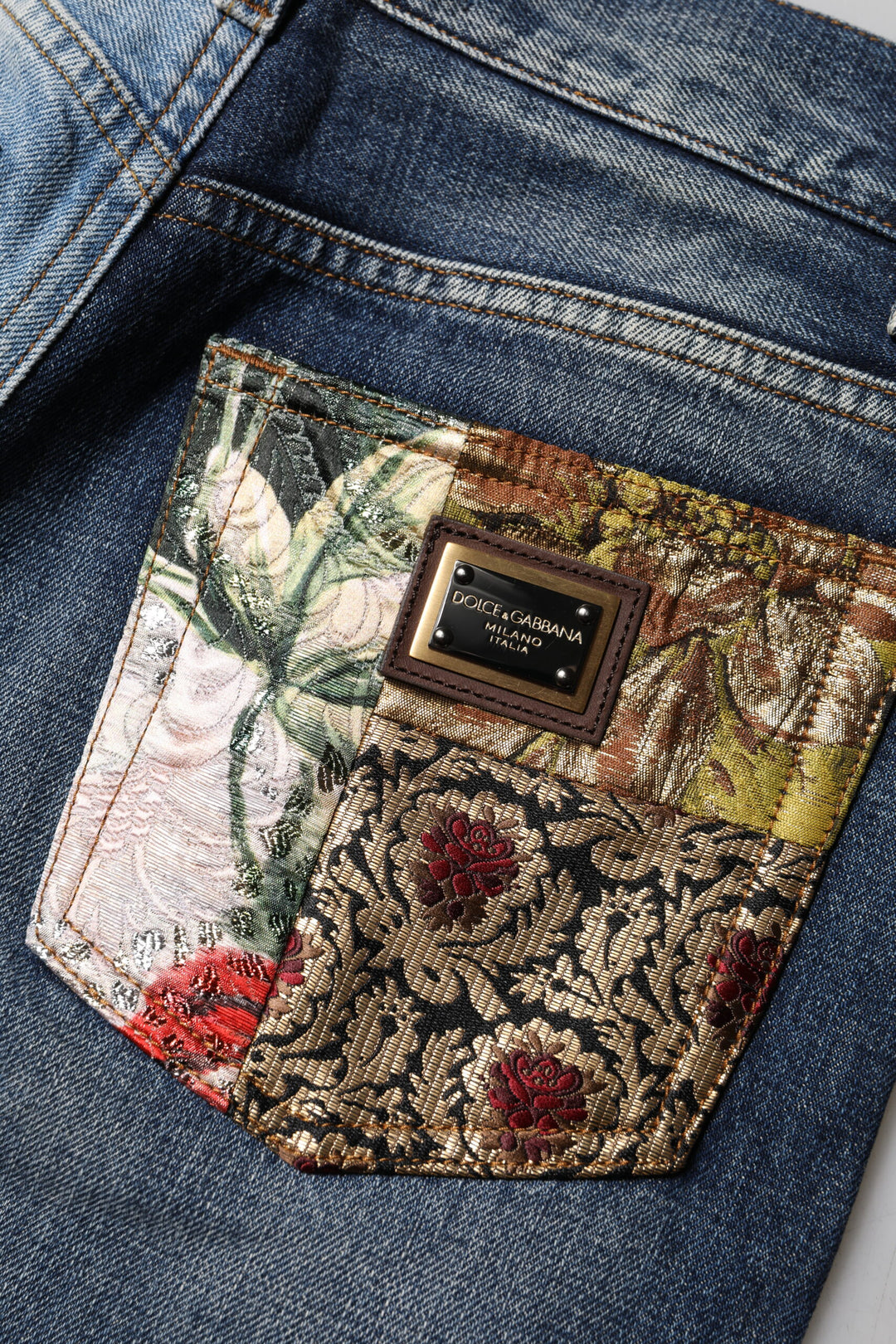 Dolce &amp; Gabbana Sample Sale Dolce &amp; Gabbana Multicolor Patchwork Tapered Denim Jeans - | Designer outlet