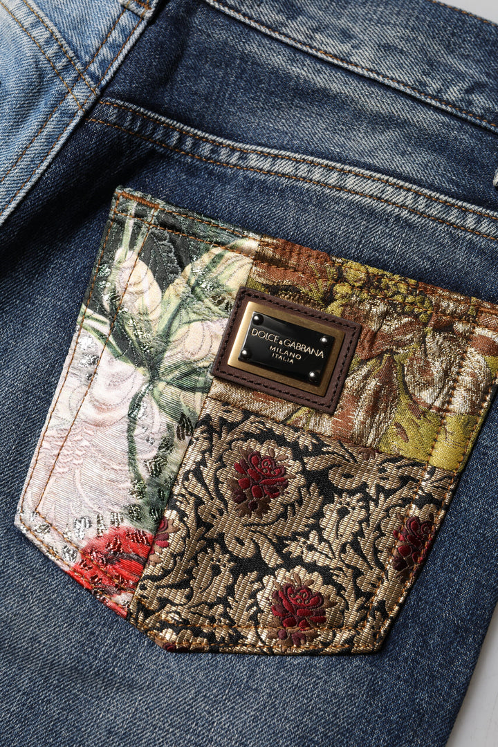 Dolce &amp; Gabbana Sample Sale Dolce &amp; Gabbana Multicolor Patchwork Tapered Denim Jeans - | Designer outlet