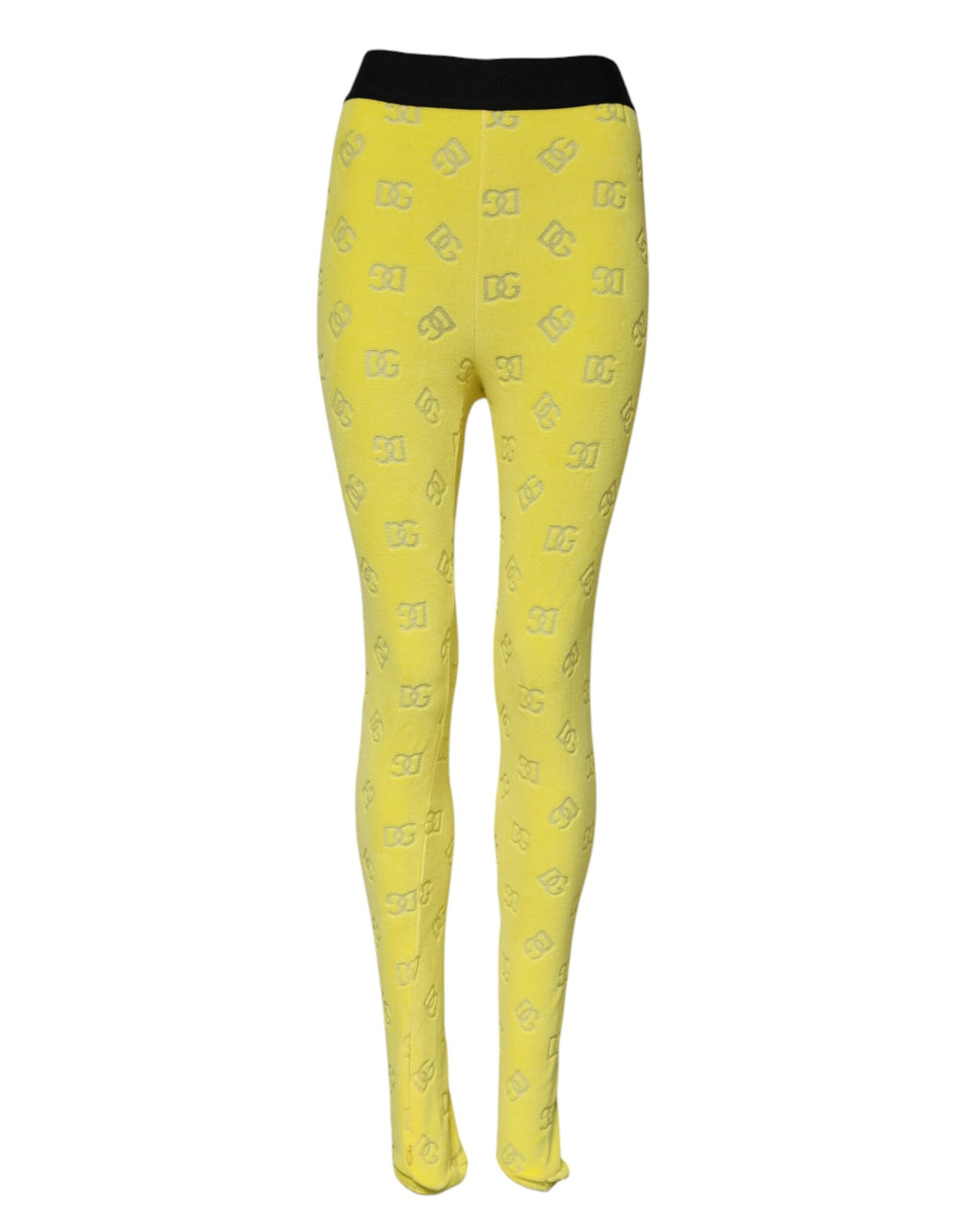 Dolce &amp; Gabbana Sample Sale Dolce &amp; Gabbana Yellow Logo Slim Fit Leggings Pants - | Designer outlet