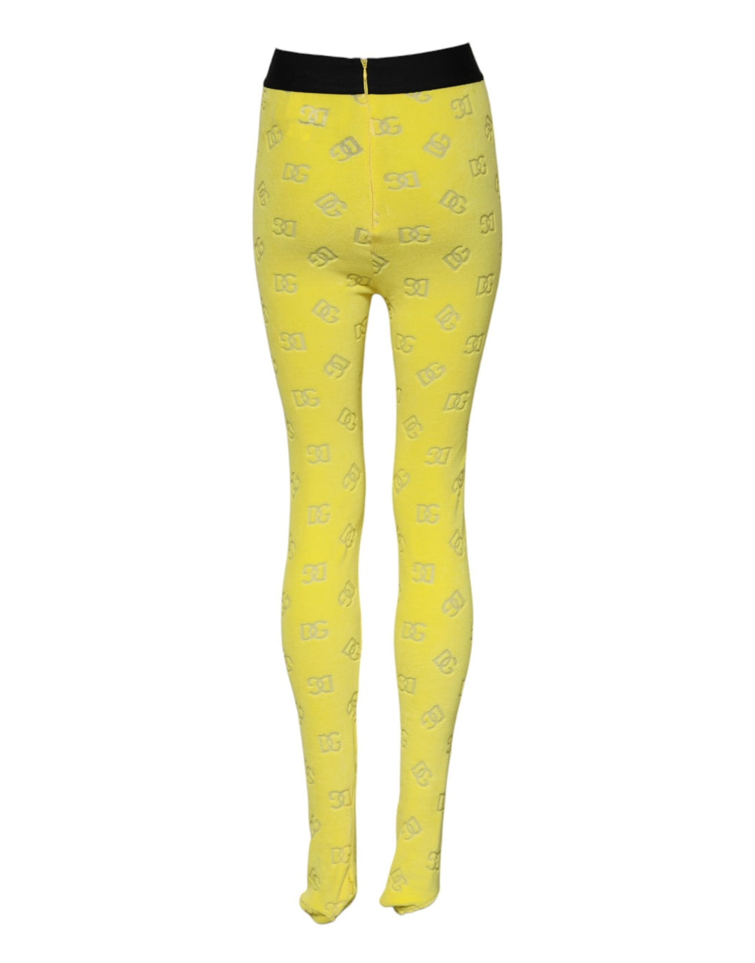 Dolce &amp; Gabbana Sample Sale Dolce &amp; Gabbana Yellow Logo Slim Fit Leggings Pants - | Designer outlet