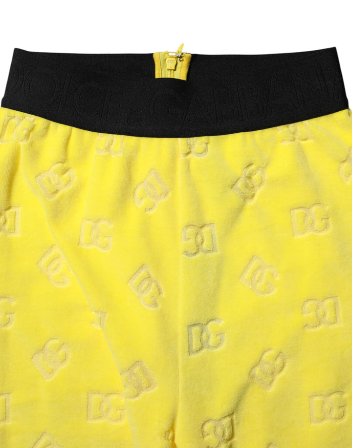 Dolce &amp; Gabbana Sample Sale Dolce &amp; Gabbana Yellow Logo Slim Fit Leggings Pants - | Designer outlet