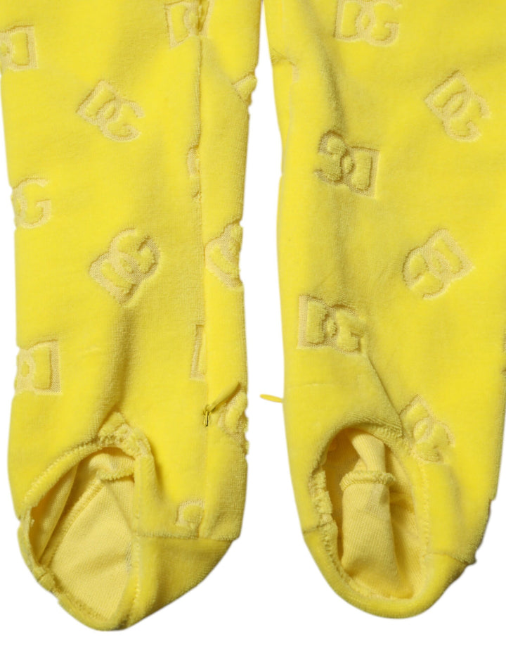 Dolce &amp; Gabbana Sample Sale Dolce &amp; Gabbana Yellow Logo Slim Fit Leggings Pants - | Designer outlet