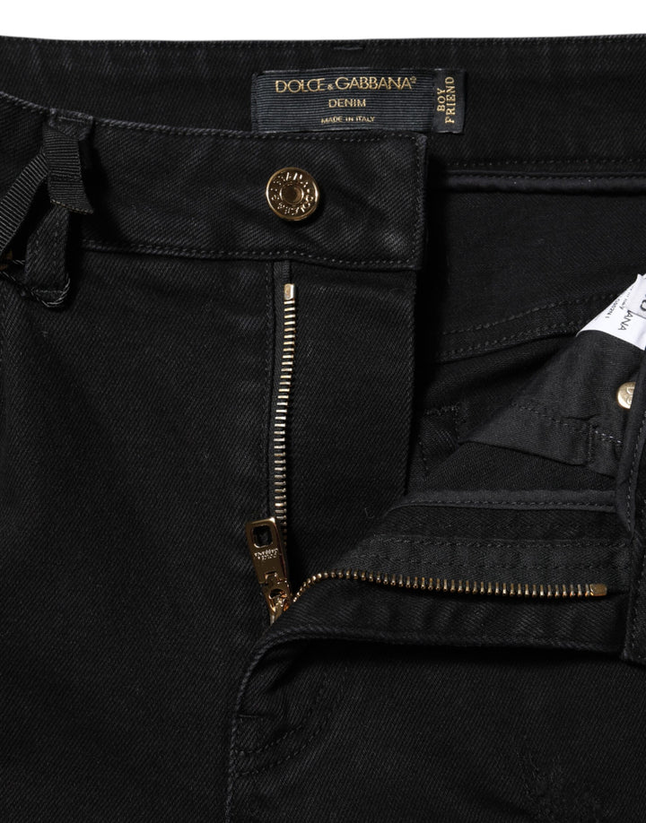 Dolce &amp; Gabbana Sample Sale Dolce &amp; Gabbana Black Boyfriend Cotton Flared Denim Jeans - | Designer outlet
