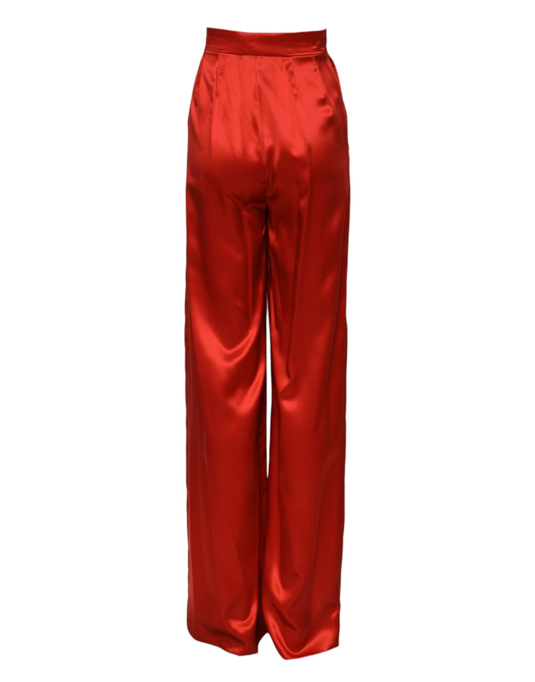 Dolce &amp; Gabbana Sample Sale Dolce &amp; Gabbana Red Satin High Waist Wide Leg Pants - | Designer outlet