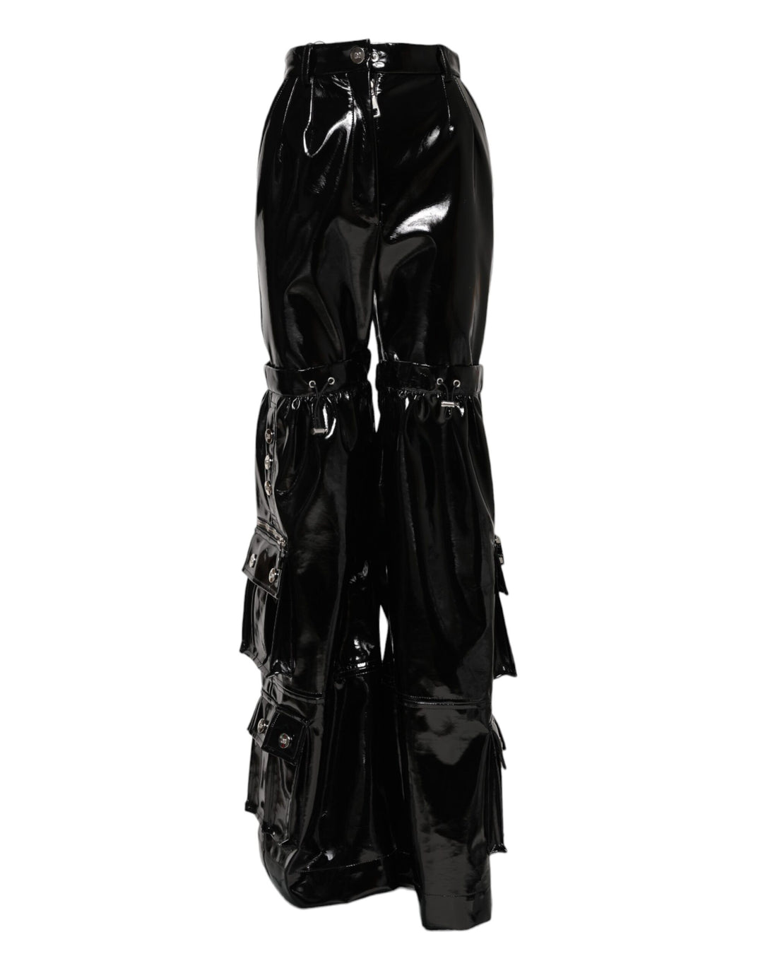 Dolce &amp; Gabbana Black High Waist Cargo Bootcut Pants by Dolce &amp; Gabbana outlet now on sale