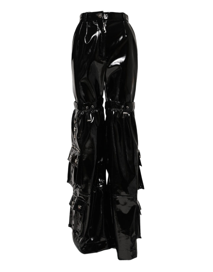 Dolce &amp; Gabbana Black High Waist Cargo Bootcut Pants by Dolce &amp; Gabbana outlet now on sale