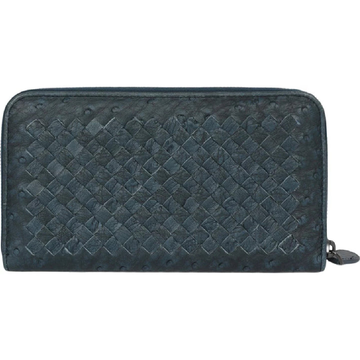 Bottega Veneta Intrecciato Ostrich Zip Around Wallet