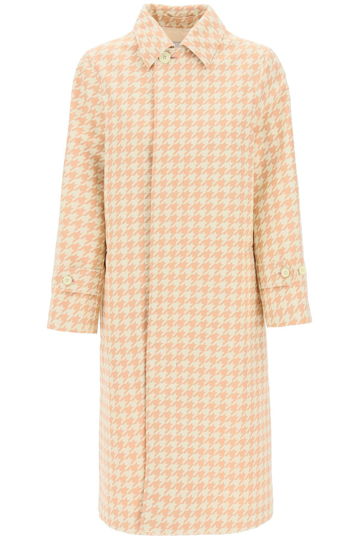 Burberry Houndstooth Patterned Car Coat