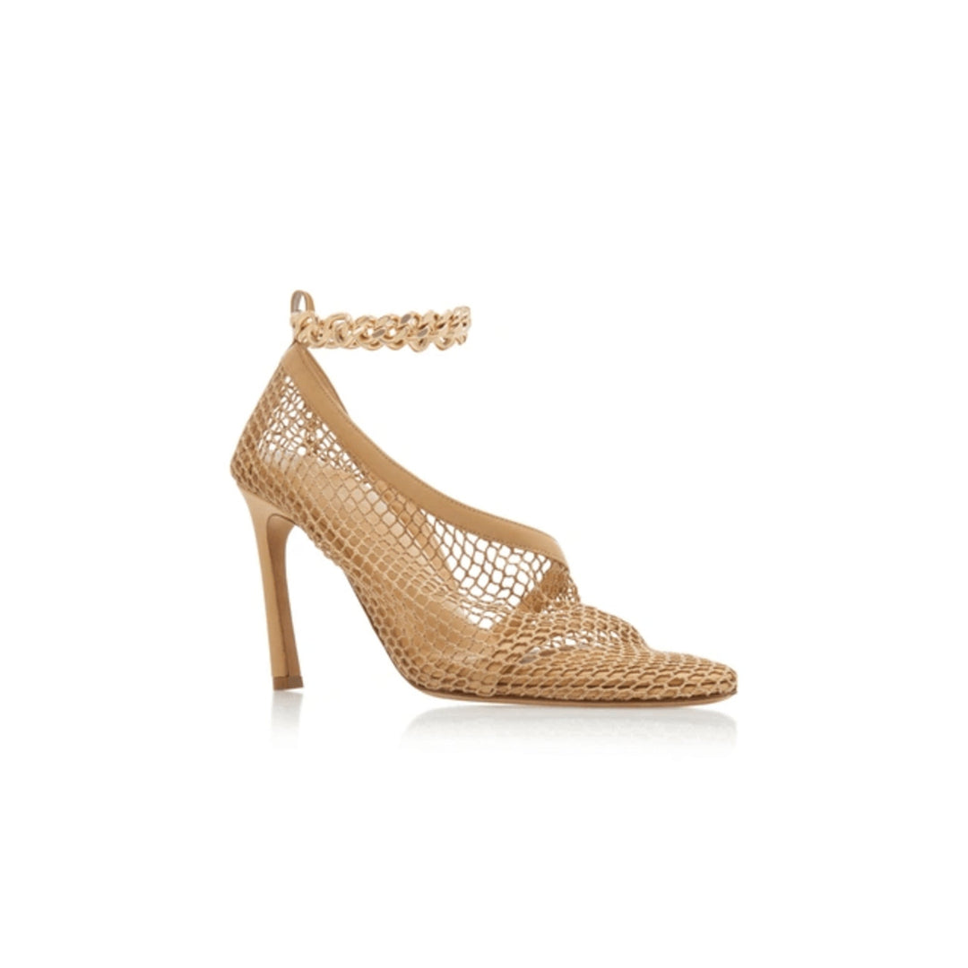 Bottega Veneta Chain-Trimmed Mesh Sandals