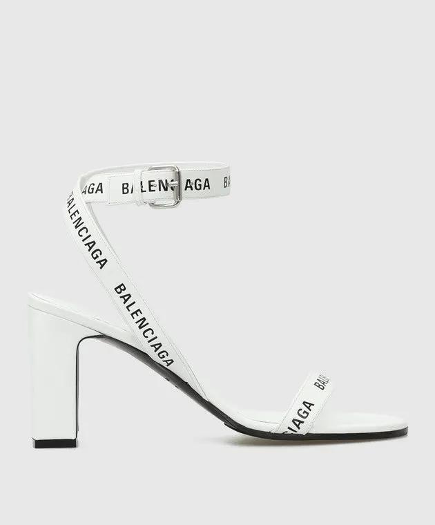 Balenciaga Logo-Strap Block-Heel Sandals