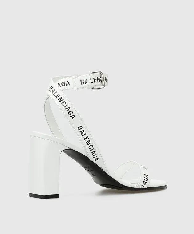 Balenciaga Logo-Strap Block-Heel Sandals