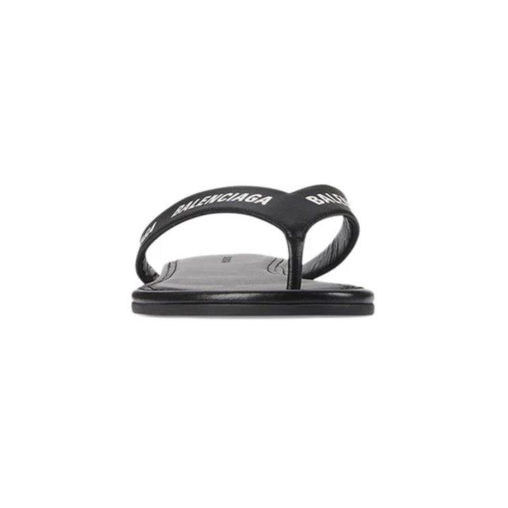 Balenciaga Leather Logo Printed Flip Flops