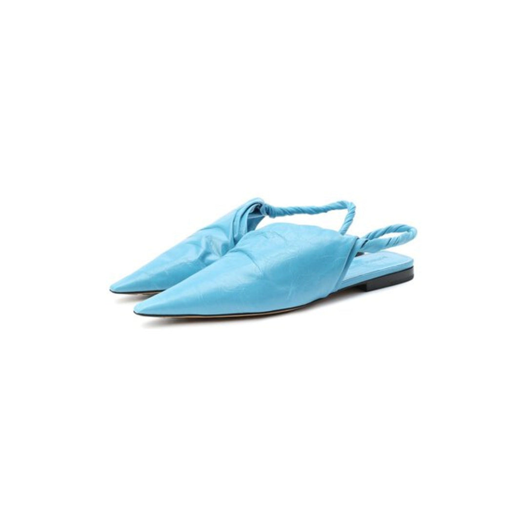 Bottega Veneta Pointed Toe Slingback Flats Blue