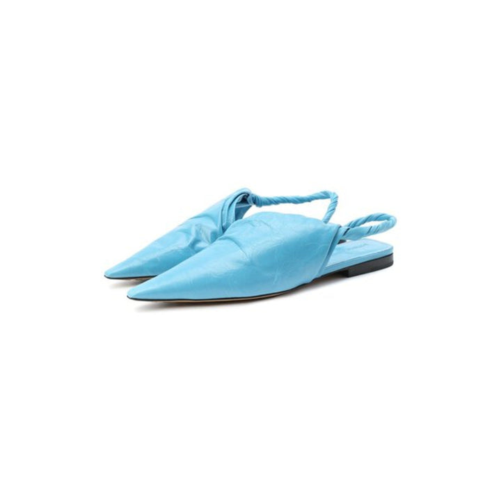Bottega Veneta Pointed Toe Slingback Flats Blue