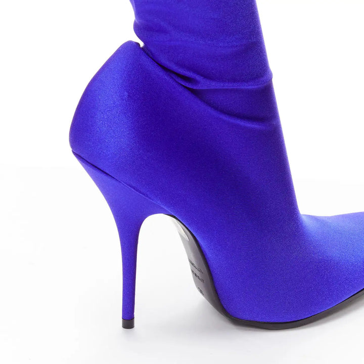 Balenciaga Denma Shiny Sock Booties 'Royal Blue'