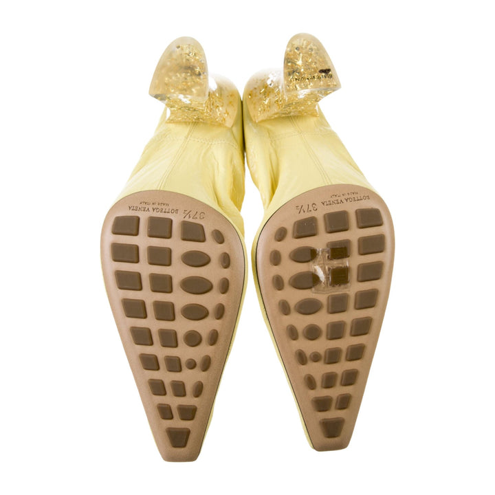 Bottega Veneta Glitter Heel Leather Pumps