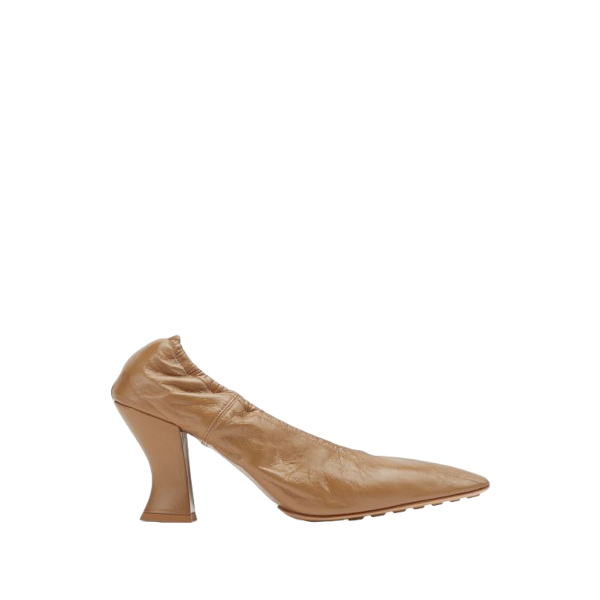 Bottega Veneta Crushed Nappa Almond Pumps | Luxury Designer
