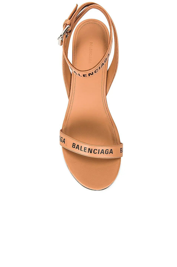 Balenciaga Logo Block Heel Sandal &