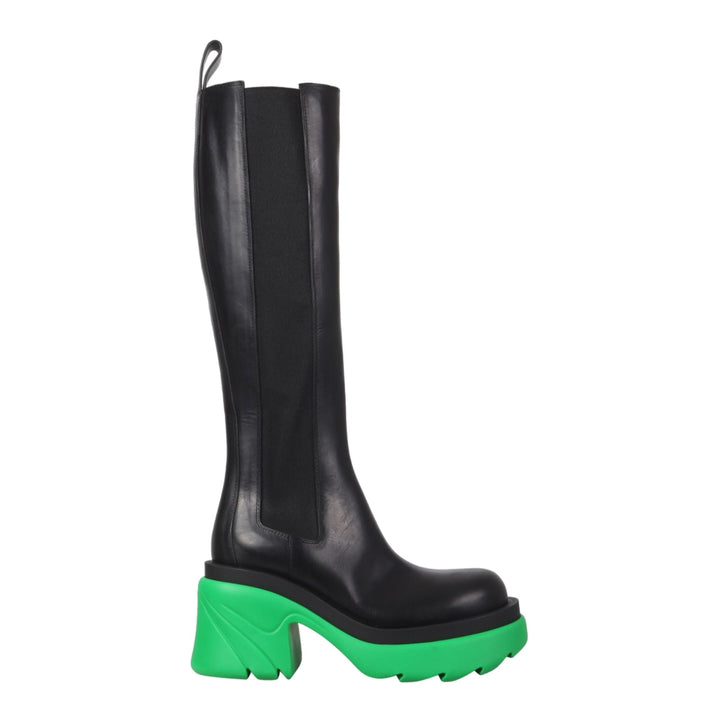 Bottega Veneta The Flash High Chelsea Boots Black/Green