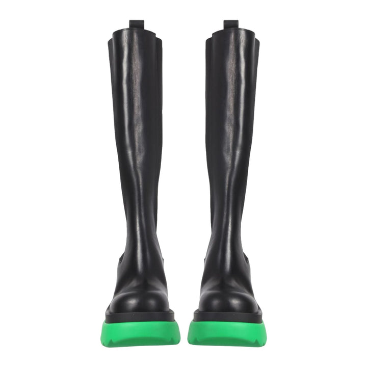 Bottega Veneta The Flash High Chelsea Boots Black/Green