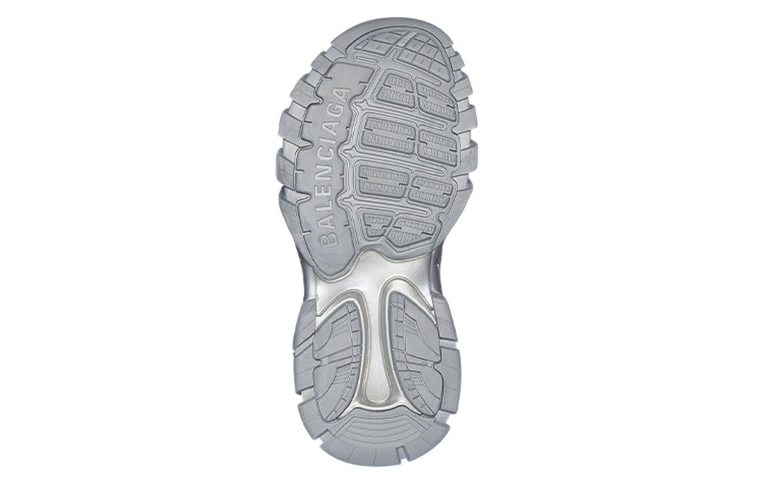 Balenciaga Faux Fur Rubber Mesh Track Sandal ' Metallic Grey'