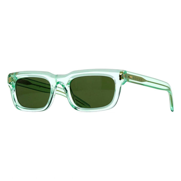 Gucci Sunglasses Square Full Rim, Transparent Light Green Frame and Dark Green Lens GG1524S004