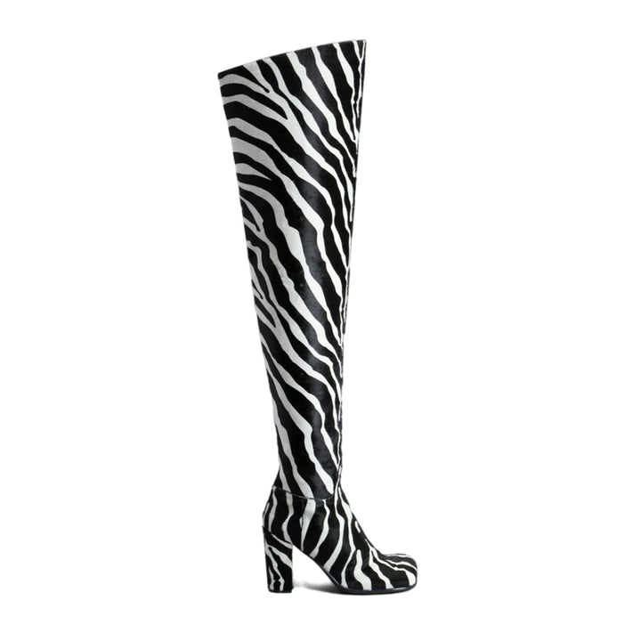 Bottega Veneta Storm High Boots in White/Black