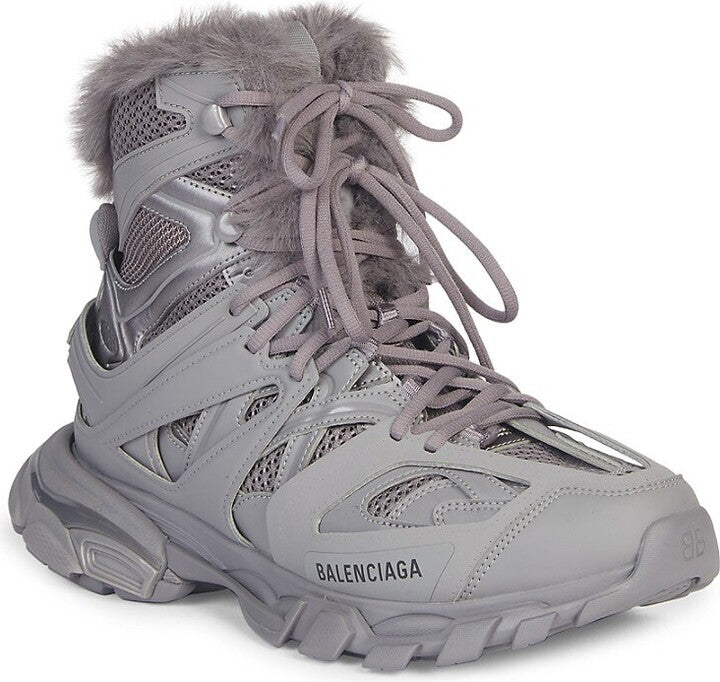 Balenciaga Track Hike Faux Fur-Lined Sneakers 'Grey'