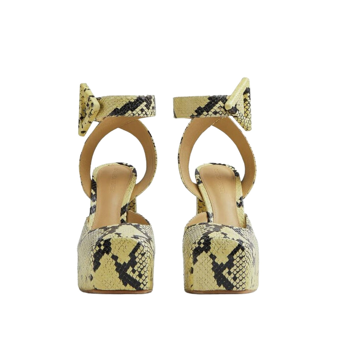 Bottega Veneta Faded Python Noir Tower Pumps Yellow/Black