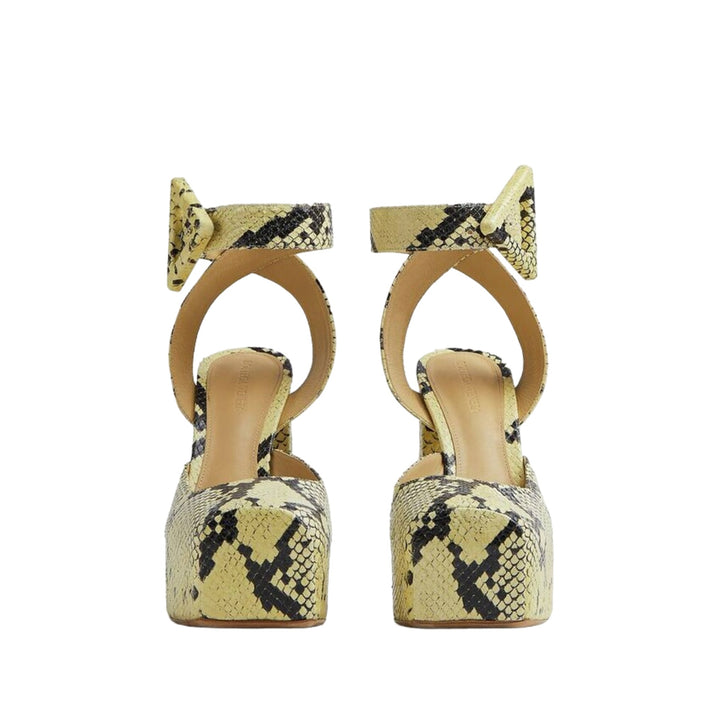 Bottega Veneta Faded Python Noir Tower Pumps Yellow/Black