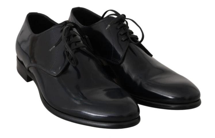 Dolce &amp; Gabbana Sample Sale Dolce &amp; Gabbana Blue Leather Polished Dress Derby Shoes - | Designer outlet