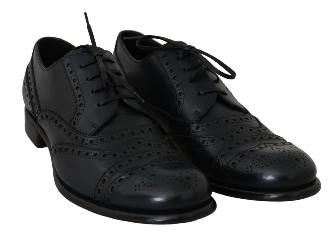 Dolce &amp; Gabbana Sample Sale Dolce &amp; Gabbana Dark Blue Leather Wingtip Oxford Dress Shoes - | Designer outlet