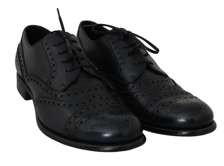 Dolce &amp; Gabbana Sample Sale Dolce &amp; Gabbana Dark Blue Leather Wingtip Oxford Dress Shoes - | Designer outlet