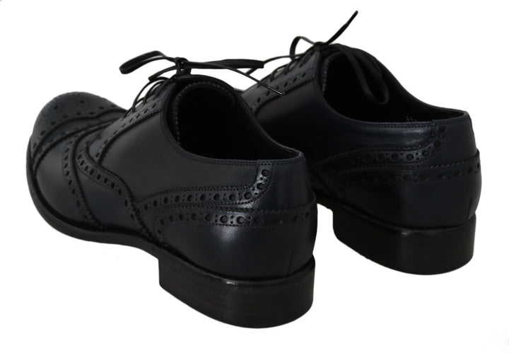 Dolce &amp; Gabbana Sample Sale Dolce &amp; Gabbana Dark Blue Leather Wingtip Oxford Dress Shoes - | Designer outlet