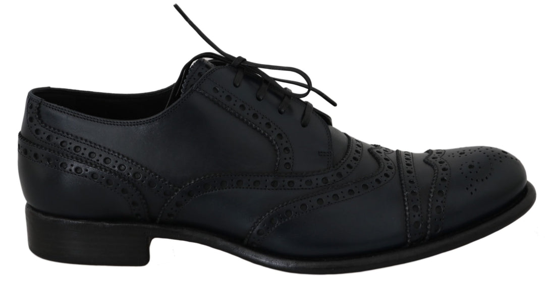 Dolce & Gabbana Sample Sale Dolce & Gabbana Dark Blue Leather Wingtip Oxford Dress Shoes - | Designer outlet