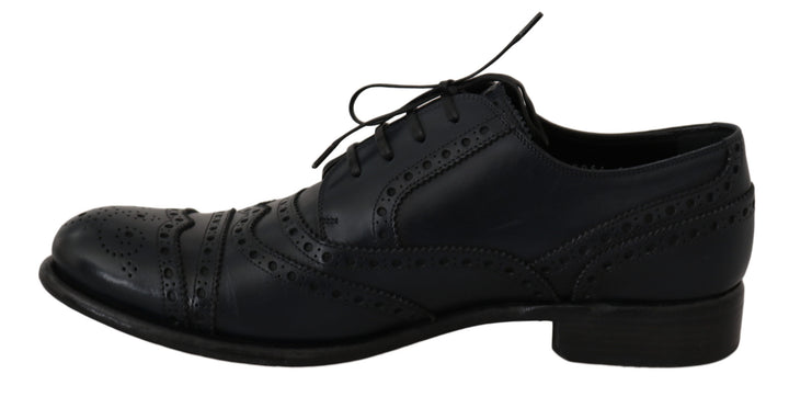 Dolce &amp; Gabbana Sample Sale Dolce &amp; Gabbana Dark Blue Leather Wingtip Oxford Dress Shoes - | Designer outlet