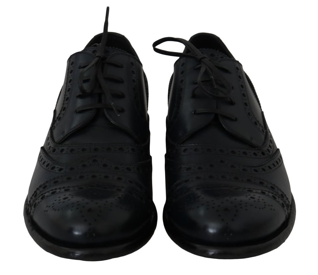 Dolce &amp; Gabbana Sample Sale Dolce &amp; Gabbana Dark Blue Leather Wingtip Oxford Dress Shoes - | Designer outlet