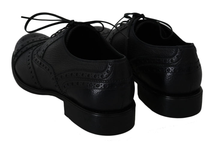 Dolce &amp; Gabbana Sample Sale Dolce &amp; Gabbana Blue Leather Wingtip Oxford Dress Shoes - | Designer outlet