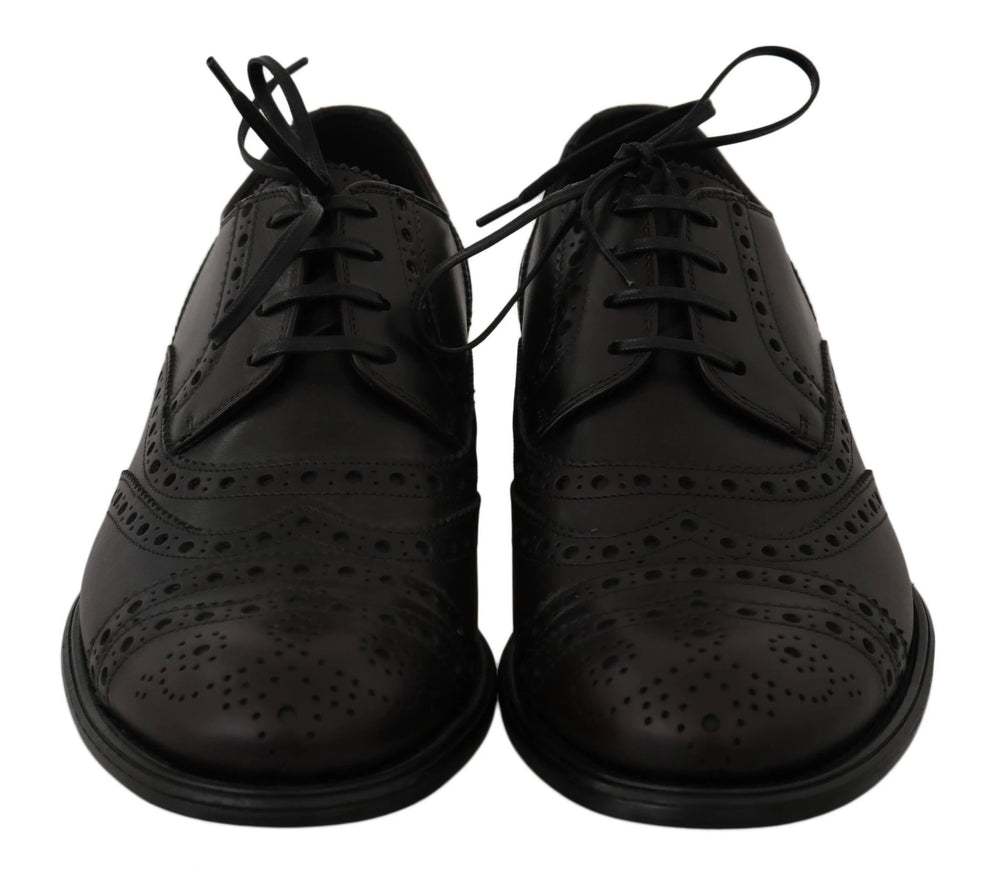 Dolce & Gabbana Black Leather Wingtip Oxford Dress Shoes by Dolce & Gabbana outlet now on sale
