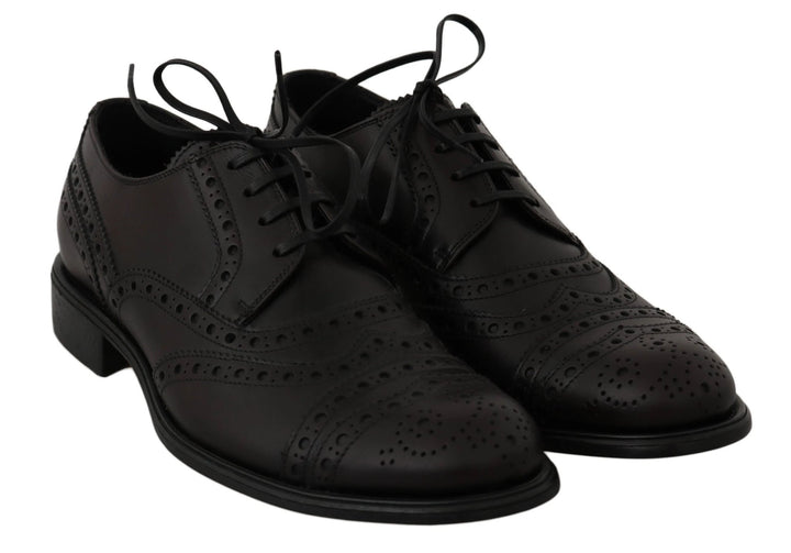 Dolce &amp; Gabbana Black Leather Wingtip Oxford Dress Shoes by Dolce &amp; Gabbana outlet now on sale