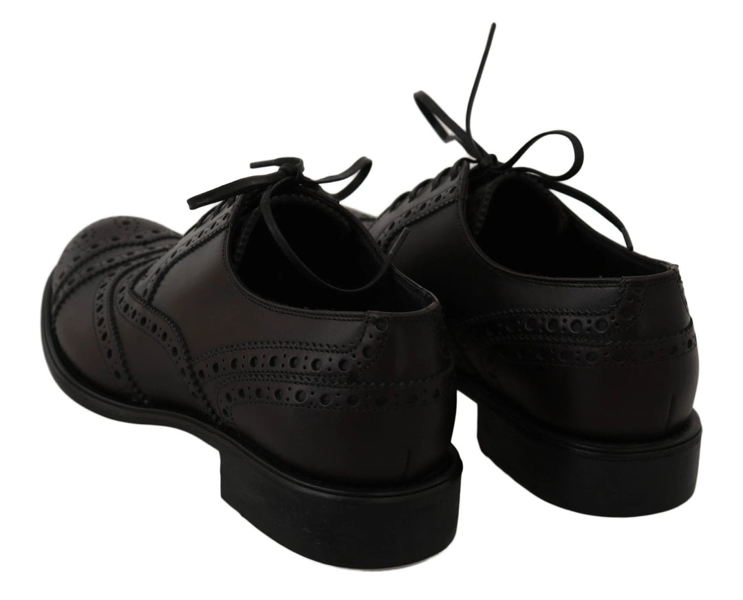 Dolce &amp; Gabbana Black Leather Wingtip Oxford Dress Shoes by Dolce &amp; Gabbana outlet now on sale